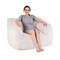 Adult Bean Bag Sofa Chair with Armrests Fluffy Foam Filling Beige